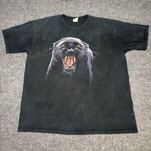 Vtg. 90's Human-I-Tees Black Panther Wildlife Size XL